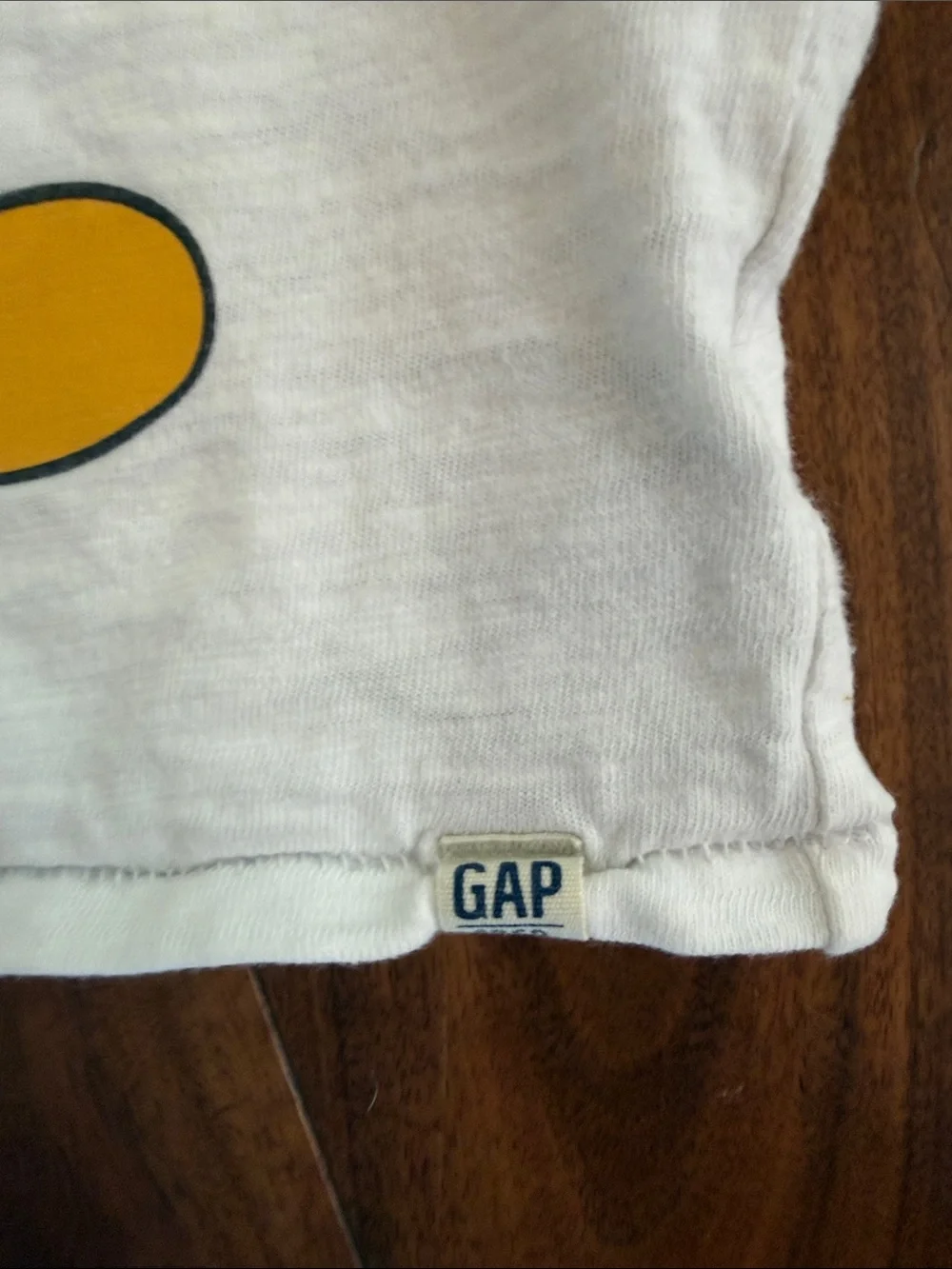 GAP White Mickey Mouse Graphic Tee with Red & Yellow Accents